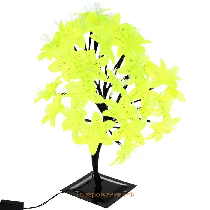 Светодиодный куст «Лилии жёлтые» 30 см, 32 LED, мигание, 220 В, свечение мульти (RG/RB)