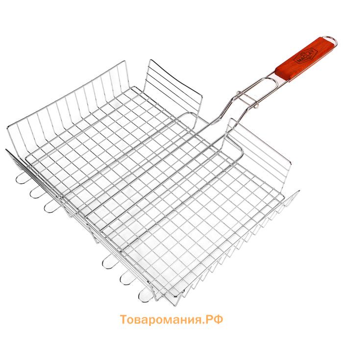 Решётка - гриль универсальная maclay, 25 x 31 см, хромированная сталь, для мангала