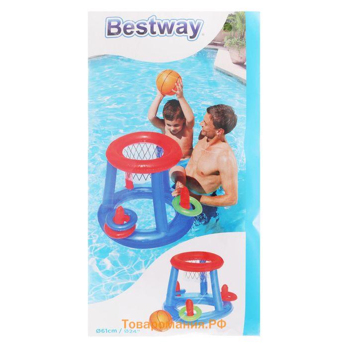 Набор для игр на воде «Баскетбол», d=61 см, корзина, мяч, от 3 лет, 52418 Bestway