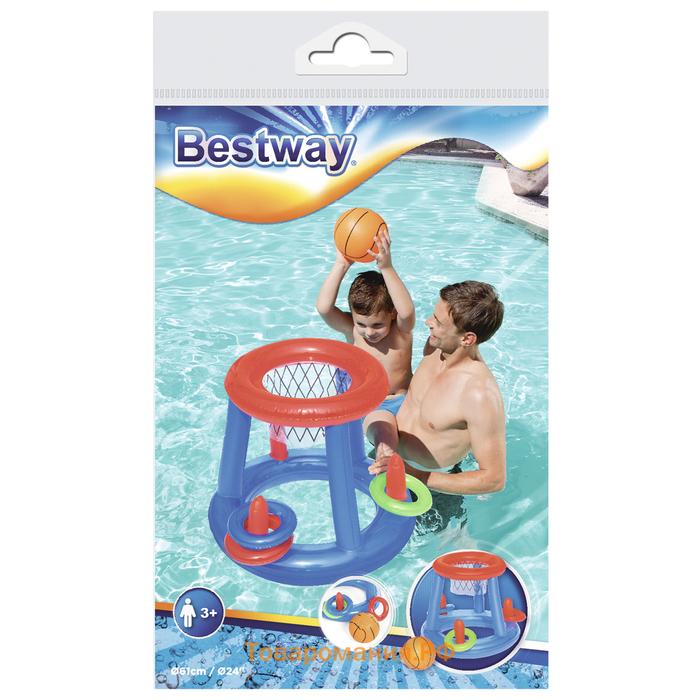Набор для игр на воде «Баскетбол», d=61 см, корзина, мяч, от 3 лет, 52418 Bestway