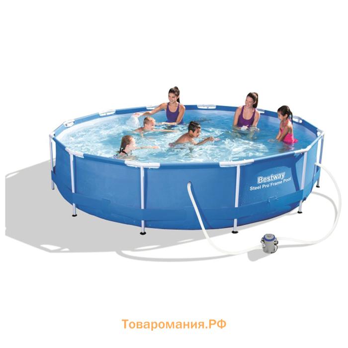 Бассейн каркасный Bestway Steel Pro MAX 56416, 366×76 см, фильтр-насос, круглый