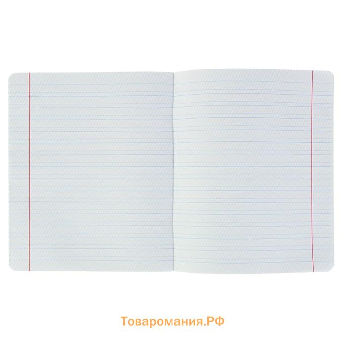 Тетрадь для прописей 12 листов в частую косую линейку, «Пастель сиреневая», МИКС