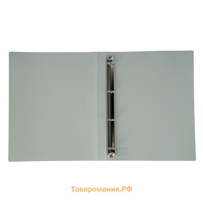 Папка на 4 кольцах А4, Calligrata, 25 мм, 500 мкм, серая
