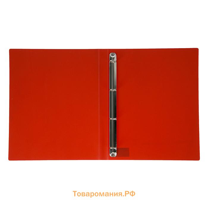 Папка на 4 кольцах А4, Calligrata, 25 мм, 500 мкм, красная