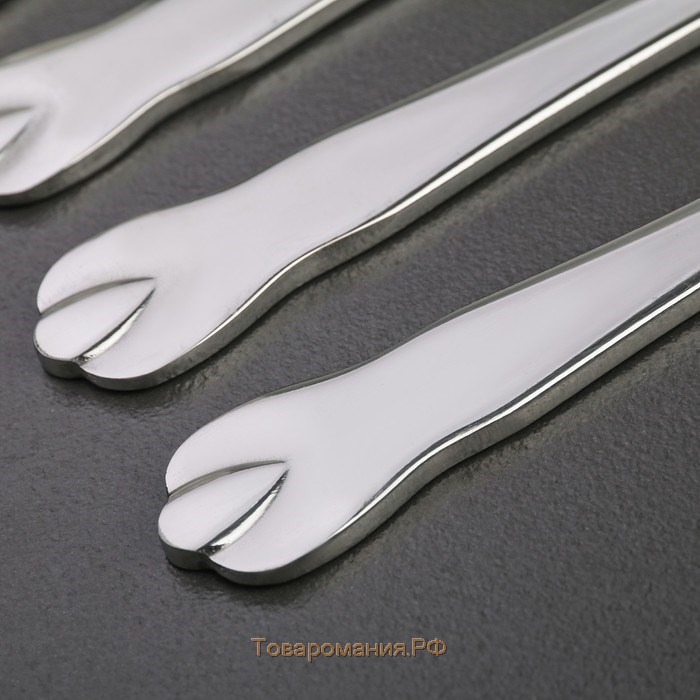 Ножи столовые из нержавеющей стали «Капля», длина 23 см, 6 шт, цвет серебряный