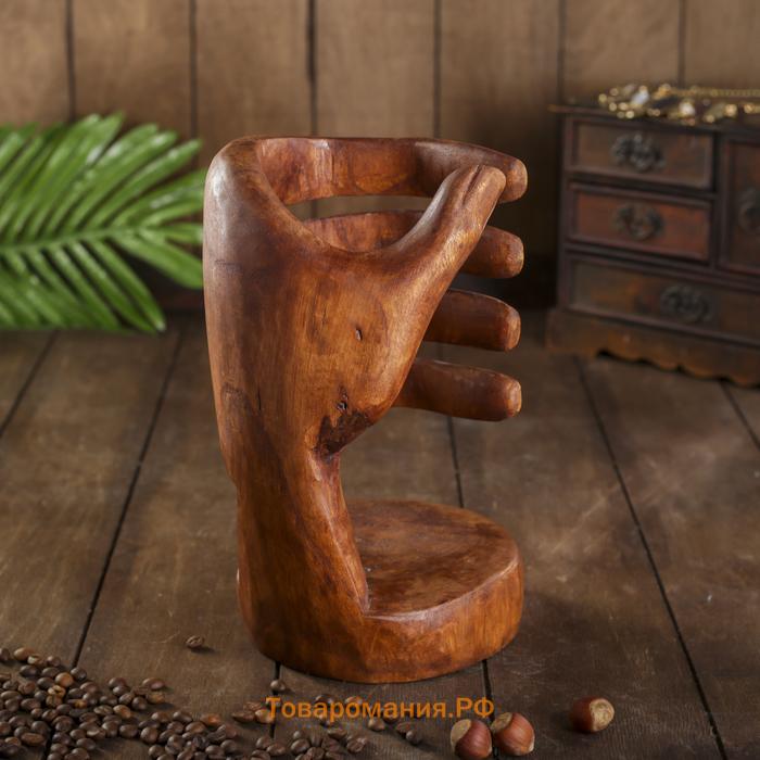 Подставка под бутылку «Рука», 14×14×25 см, дерево