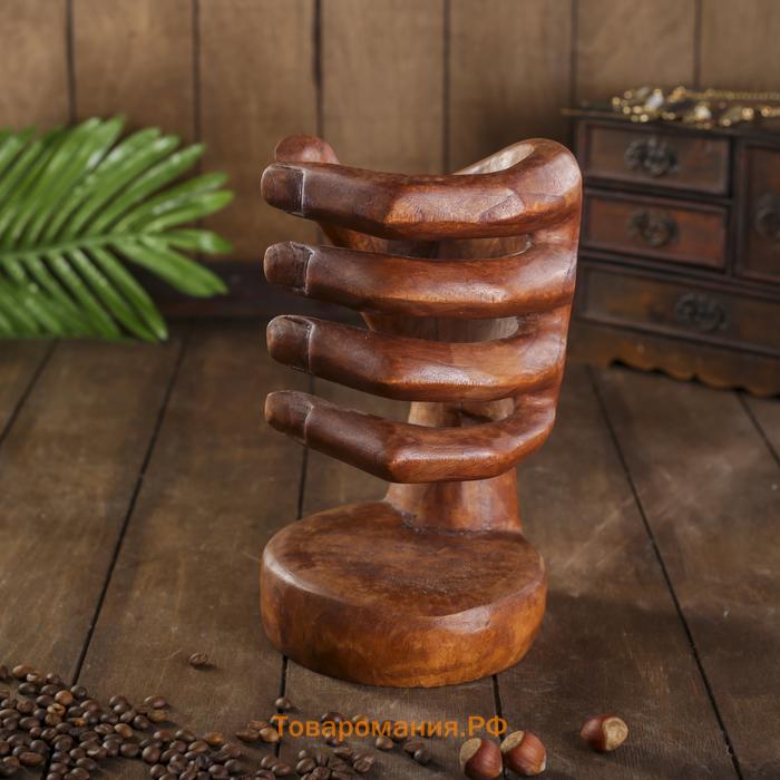 Подставка под бутылку «Рука», 14×14×25 см, дерево