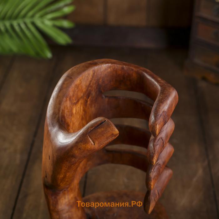 Подставка под бутылку «Рука», 14×14×25 см, дерево