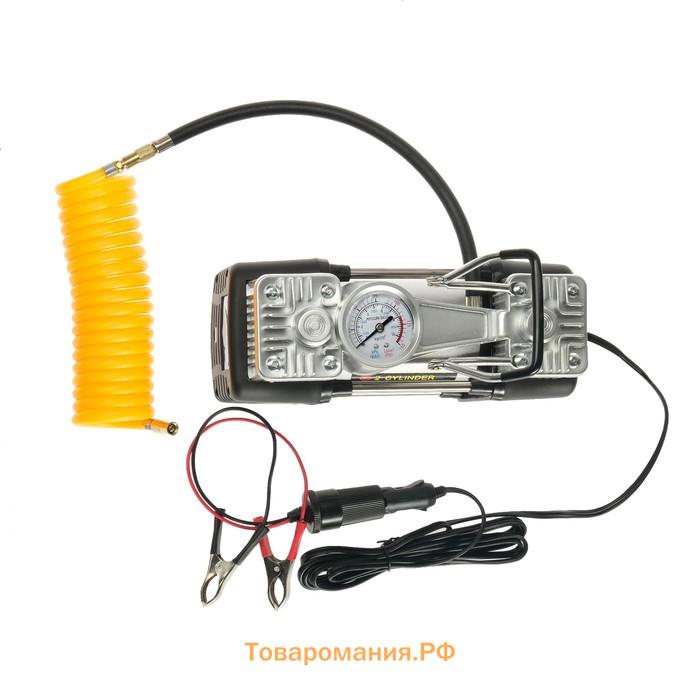 Компрессор, двухпоршневой, автомобильный 12 В, 85 л/мин, сумка, серебристый