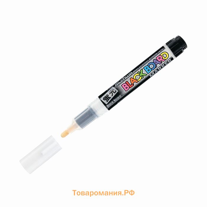 Маркер меловой MunHwa "Black Board Marker", 3.0 мм, пулевидный, водная основа, белый