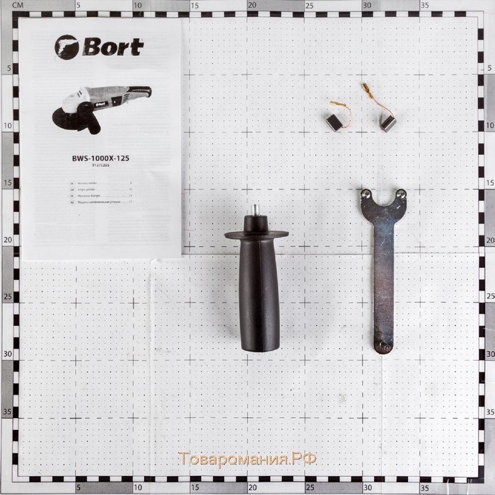 Угловая шлифмашина Bort BWS-1000X-125, 1000 Вт, 125х22.2 мм, M14, регулировка скорости