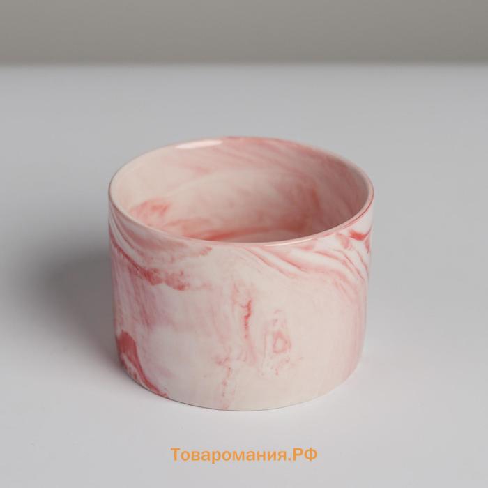 Кашпо керамическое с тиснением, горшок «Мордочка», 8 х 5,5 см