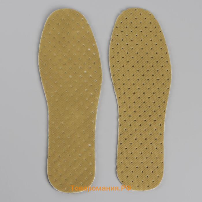 Стельки для обуви, универсальные, р-р RU до 44 (р-р Пр-ля до 44), 28 см, пара, цвет жёлтый