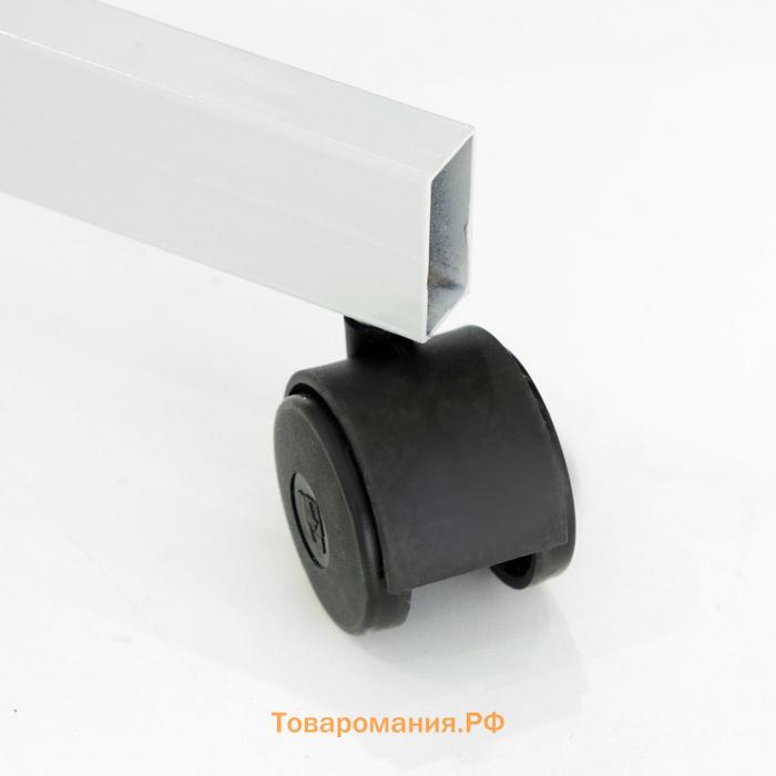 Доска магнитно-маркерная двусторонняя 100х120 см, Calligrata ЭКОНОМ, поворотная на мобильном стенде, с центральным фиксатором, в алюминиевой рамке, с полочкой