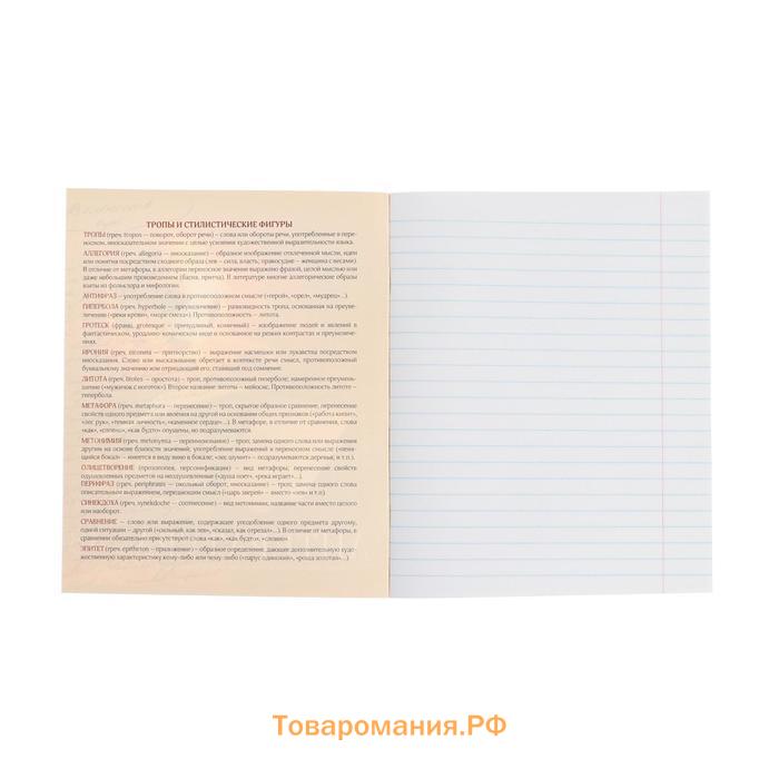 Тетрадь предметная 48 листов в линейку, Calligrata «Герб.Литература», обложка мелованный картон