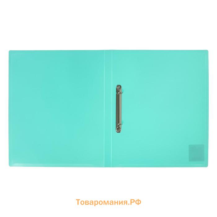Папка на 2 кольцах А4 Calligrata, 18 мм, 500 мкм, ледяной зеленый