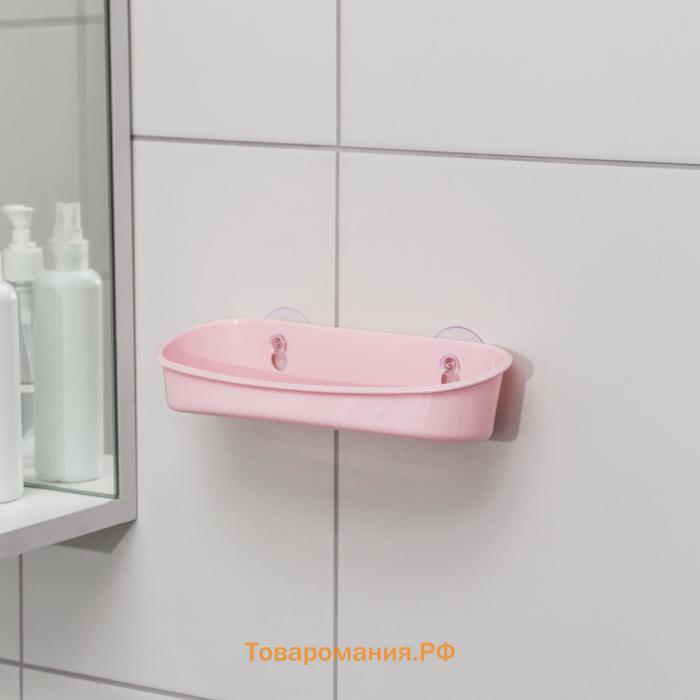Держатель для ванных принадлежностей на присосках, 23×10×5 см, цвет МИКС