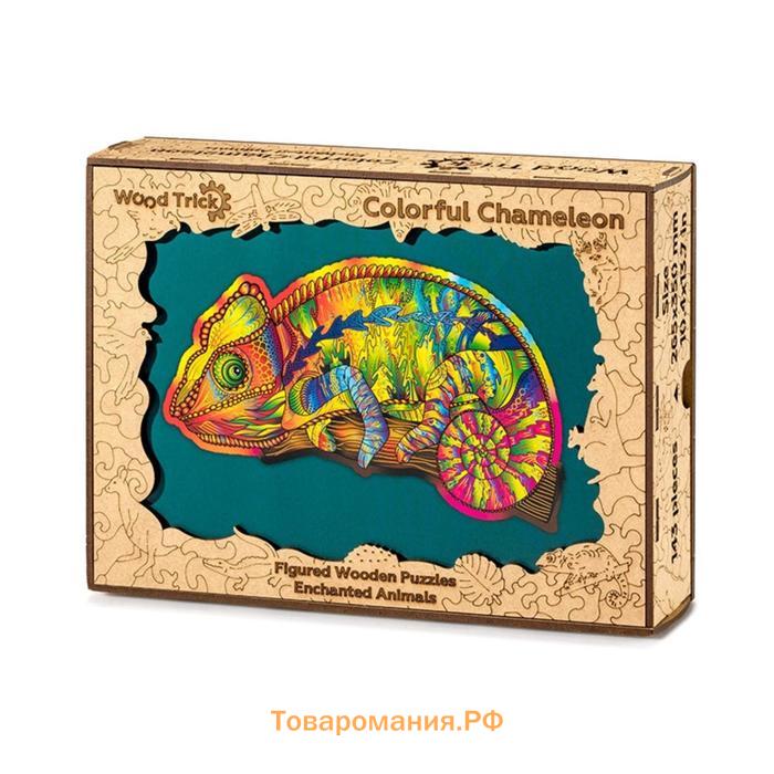Деревянный пазл «Красочный Хамелеон», 34×30 см