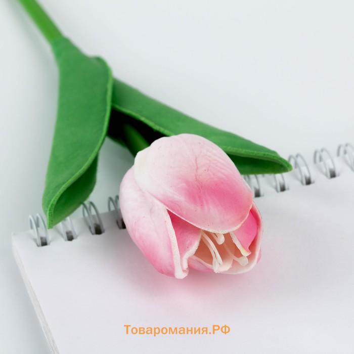 Ручка прикол шариковая синяя паста «Тюльпан» подарочная на 8 марта