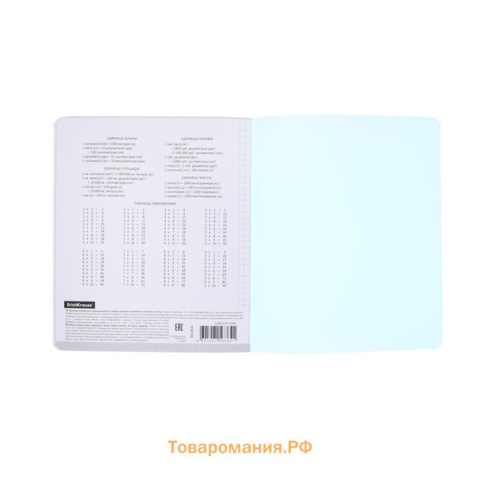 Тетрадь 18 листов, ErichKrause «CoverPrо Pastel», в клетку, пластиковая обложка, блок офсет, 100% белизна, мятная
