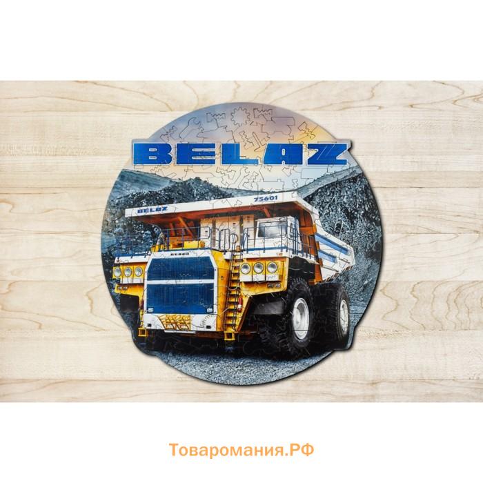 Деревянный фигурный пазл EWA «Автомобиль BELAZ», 28 × 28 см