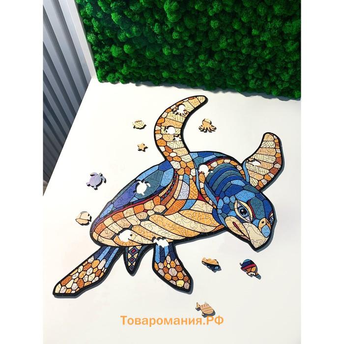 Деревянный фигурный пазл EWA «Морская Черепаха», 28 × 20 см