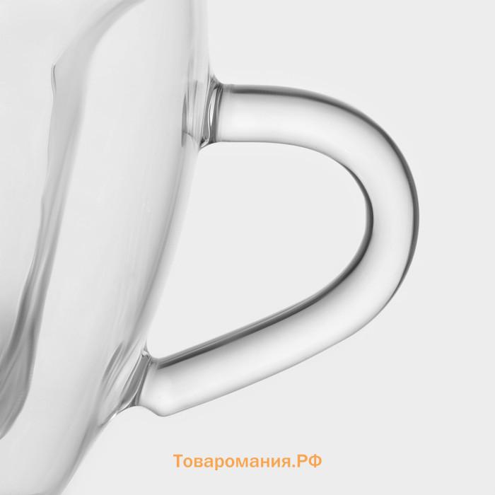 Набор кружек с двойными стенками  «Сердце», 150 мл, 11.5×8.5×8 см, 2 шт., стекло