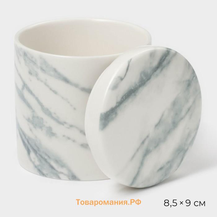 Сахарница Magistro Real Marble, 250 мл, 8,5×9 см, фарфор, белая