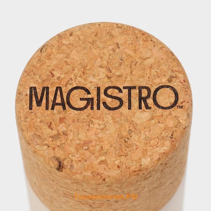 Бутылка для воды Magistro Cork, c элементами пробки, 450 мл, 7×7×23 см, цвет бежевый