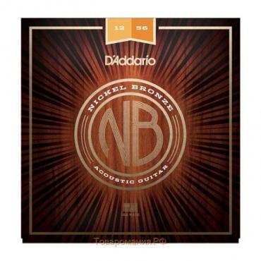 Струны для акустической гитары D'Addario NB1256 Nickel Bronze, Light Top/Med Bottom, 12-56