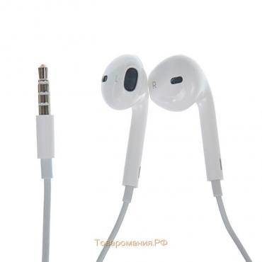 Наушники Apple EarPods 3.5 мм MNHF2ZM/A, вкладыши, микрофон, 109 дБ, 32 Ом, 1.1 м, белые