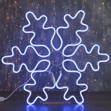 Неоновая фигура «Снежинка», 67 см, 600 LED, 220 В, свечение синее