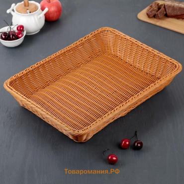 Корзина для продуктов , 44.5×35×8 см, коричевая