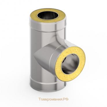 Сэндвич-Тройник 90°, d 100 × 160 мм, нерж/нерж, 0.5 мм/0.5 мм