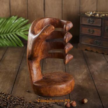 Подставка под бутылку «Рука», 14×14×25 см, дерево