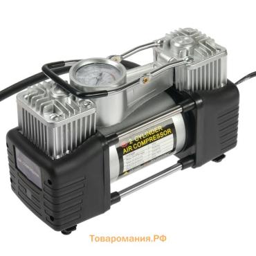 Компрессор, двухпоршневой, автомобильный 12 В, 85 л/мин, сумка, серебристый