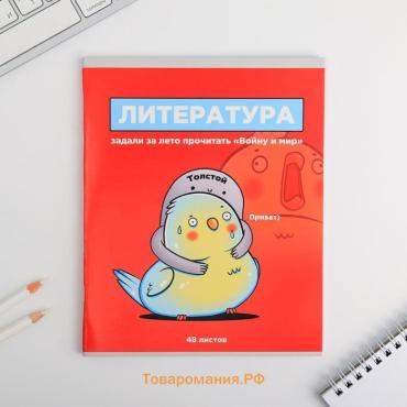 Тетрадь предметная 48 листов, А5, со справочными материалами «Литература», обложка мелованный картон 230 г внутренний блок в линейку