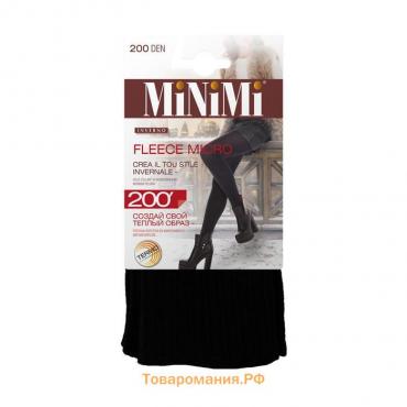 Колготки женские MiNiMi Fleece Micro, 200 den, размер 2, цвет nero