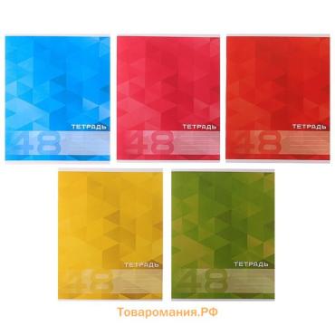 Комплект тетрадей из 5 штук, 48 листов в клетку Calligrata "MonoColor", обложка мелованный картон, блок офсет