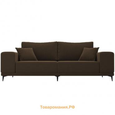 Прямой диван «Льюес», без механизма, микровельвет, цвет коричневый