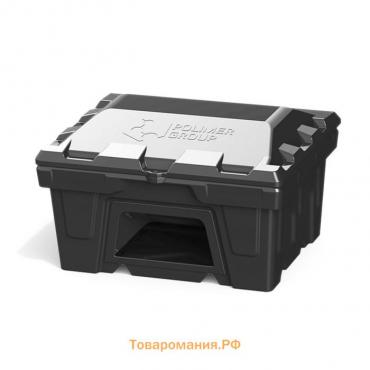 Ящик с крышкой и дозатором, 250 л, для песка, соли, реагентов, цвет чёрный